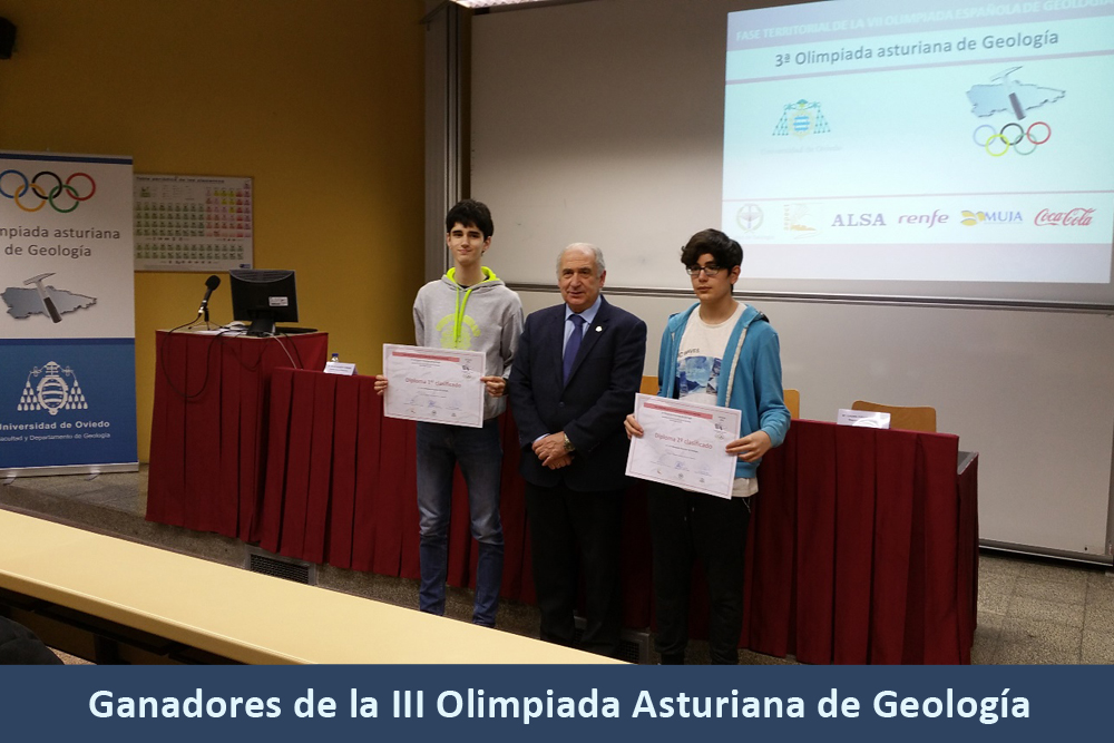 Ganadores de la III Olimpiada Asturiana de Geología Ganadores de la III Olimpiada Asturiana de Geología