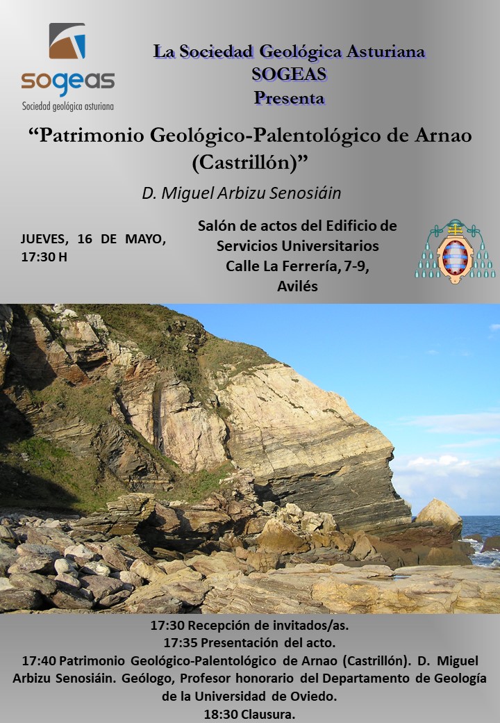 CONFERENCIA: 'Patrimonio Geológico-Paleontológico de Arnao (Castrillon)' CONFERENCIA: 'Patrimonio Geológico-Paleontológico de Arnao (Castrillon)'